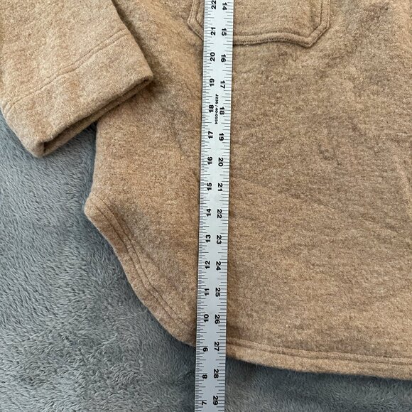 Madewell Boiled Wool Tan Popover Half Zip Sweater Women's XL - Picture 5 of 8